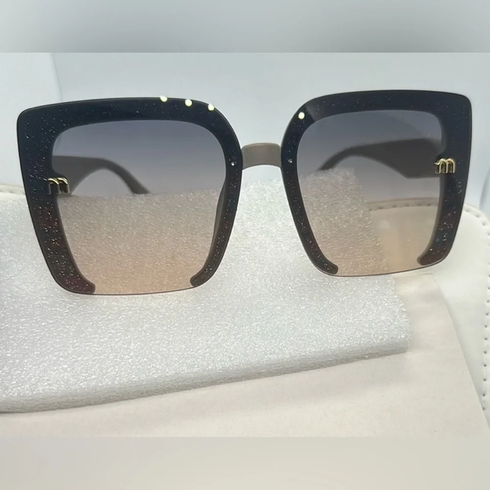 Oversized Square Sunglasses-Gradient Lenses , -UVProtection,M”Detail